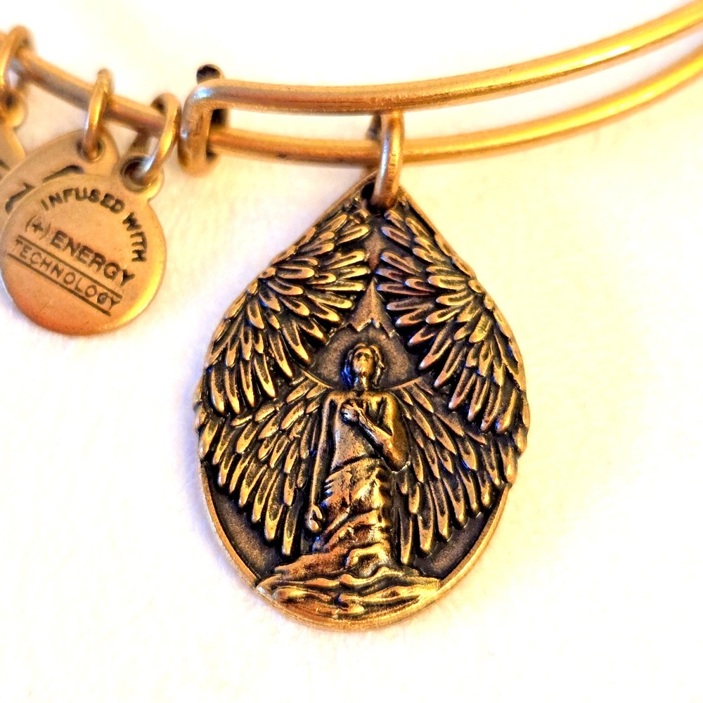 Alex and Ani Guardian of Peace Charm Gold Tone Adjustable Comfort Bracelet - Picture 2 of 5